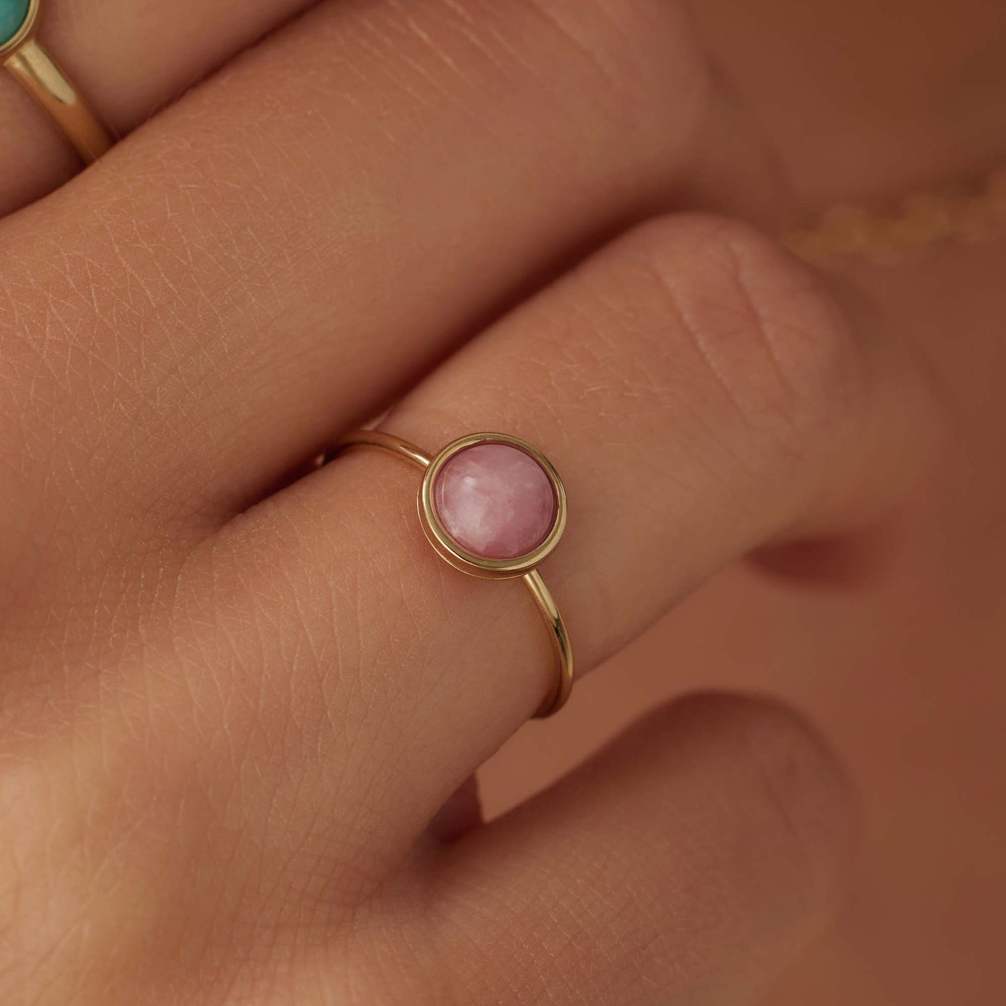 Belleville Adora 14 karat gold ring with rose quartz gemstone -  - Isabel Bernard