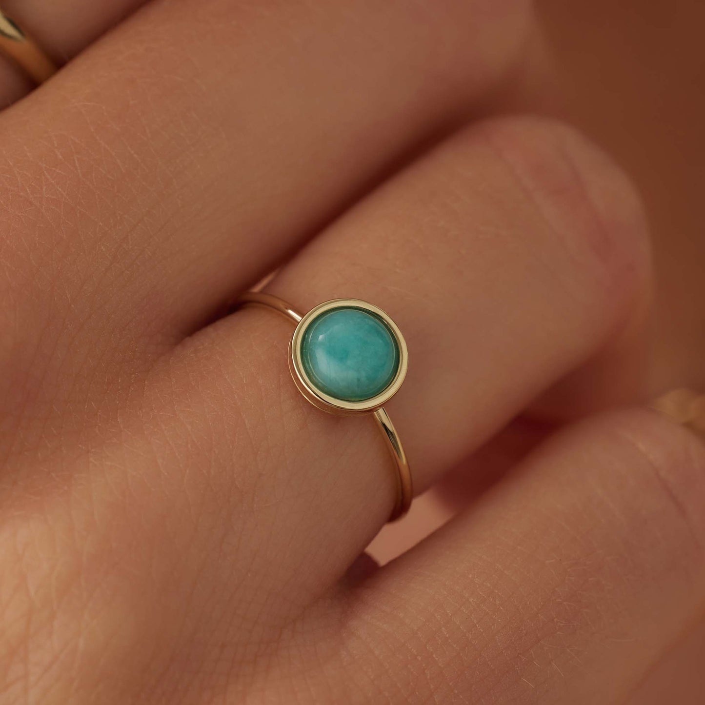 Belleville Emmalyn 14 karat gold ring with amazonite gemstone -  - Isabel Bernard