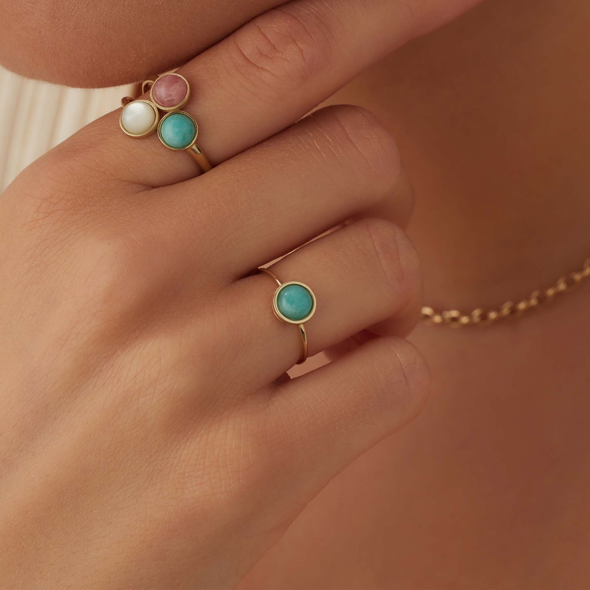 Belleville Emmalyn 14 karat gold ring with amazonite gemstone -  - Isabel Bernard