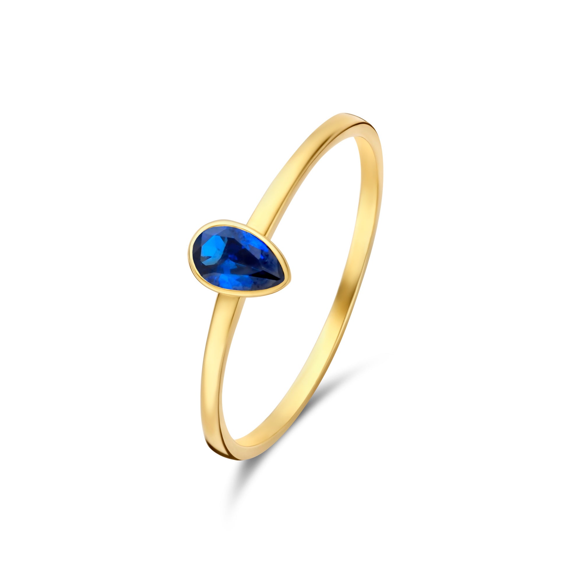 Baguette Nila 14 karat gold ring with blue zirconia -  - Isabel Bernard