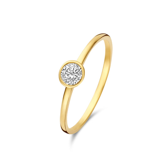 Baguette Genevieve 14 karat gold ring with white zirconia -  - Isabel Bernard