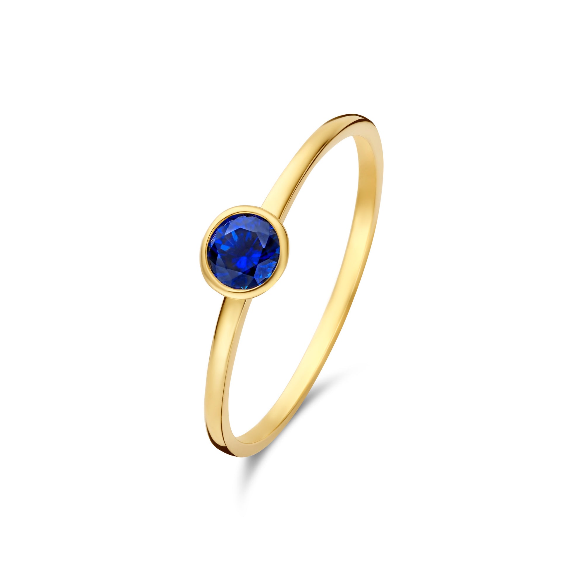 Baguette Nila 14 karat gold ring with blue zirconia -  - Isabel Bernard