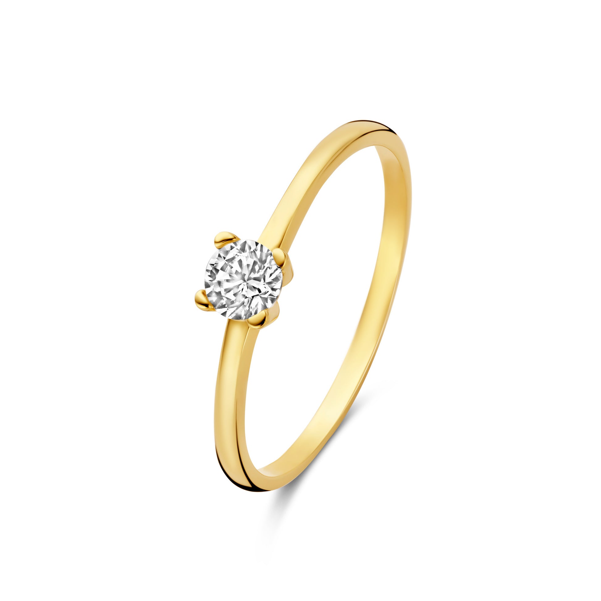 Le Marais Isidora 14 karat gold ring with zirconia -  - Isabel Bernard