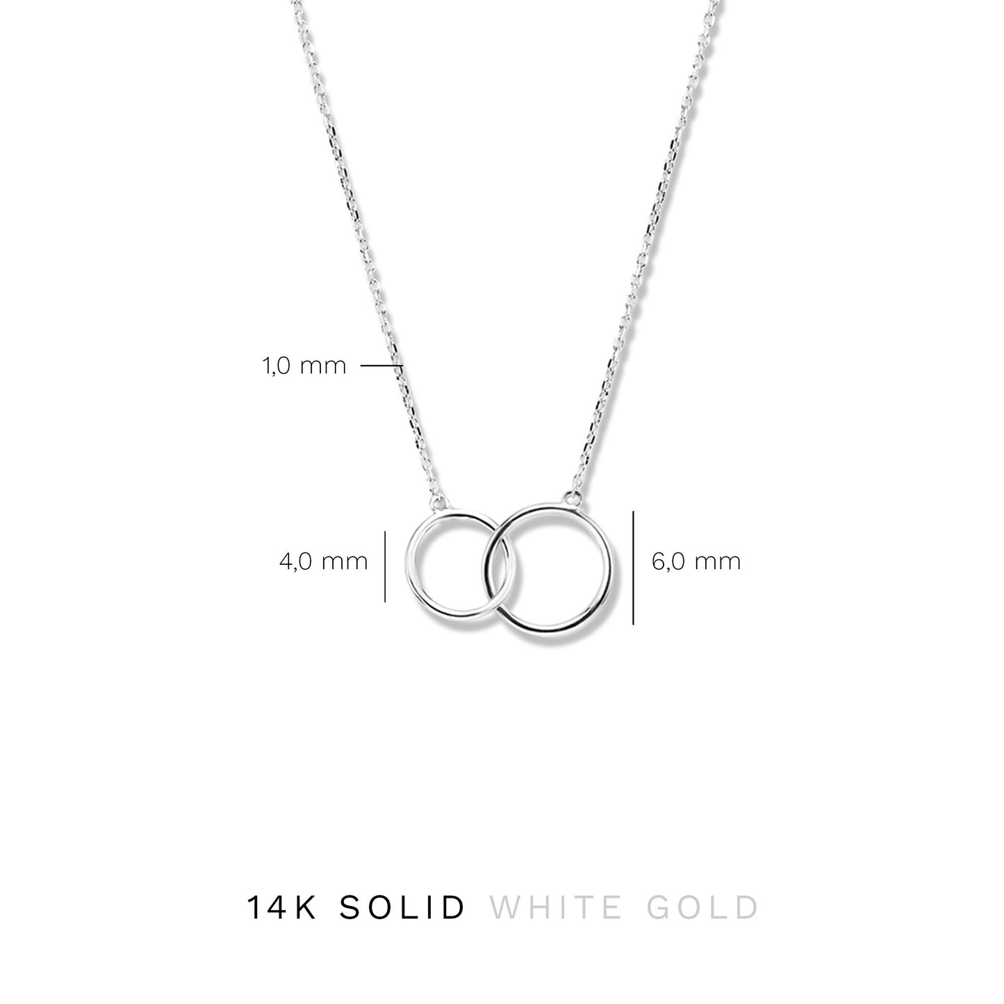 Saint Germain Loulou 14 karat white gold necklace with two rings -  - Isabel Bernard