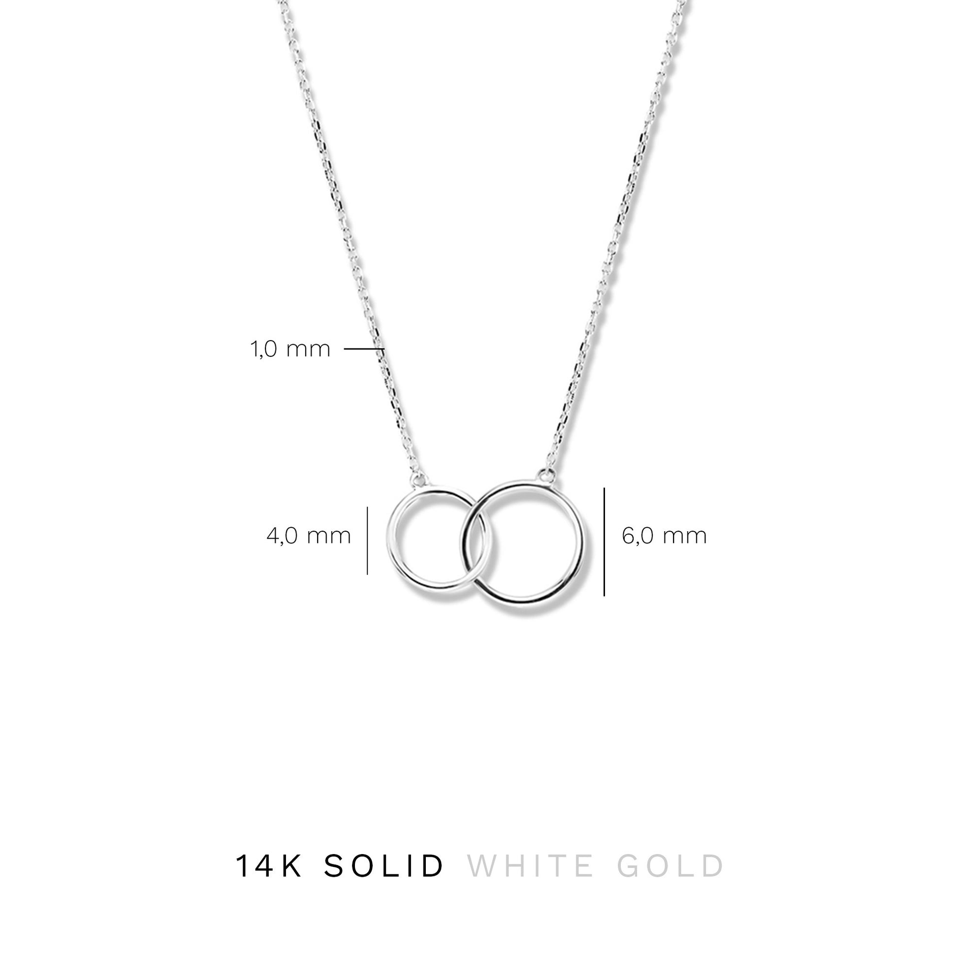 Saint Germain Loulou 14 karat white gold necklace with two rings -  - Isabel Bernard