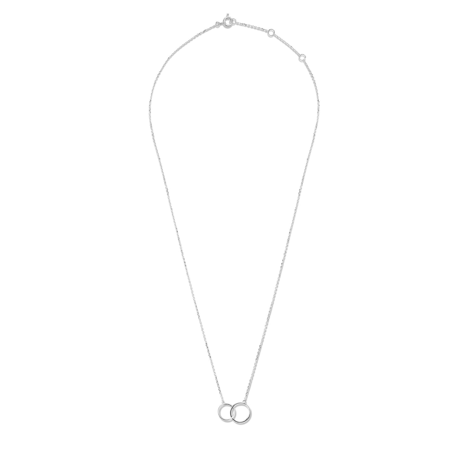 Saint Germain Loulou 14 karat white gold necklace with two rings -  - Isabel Bernard