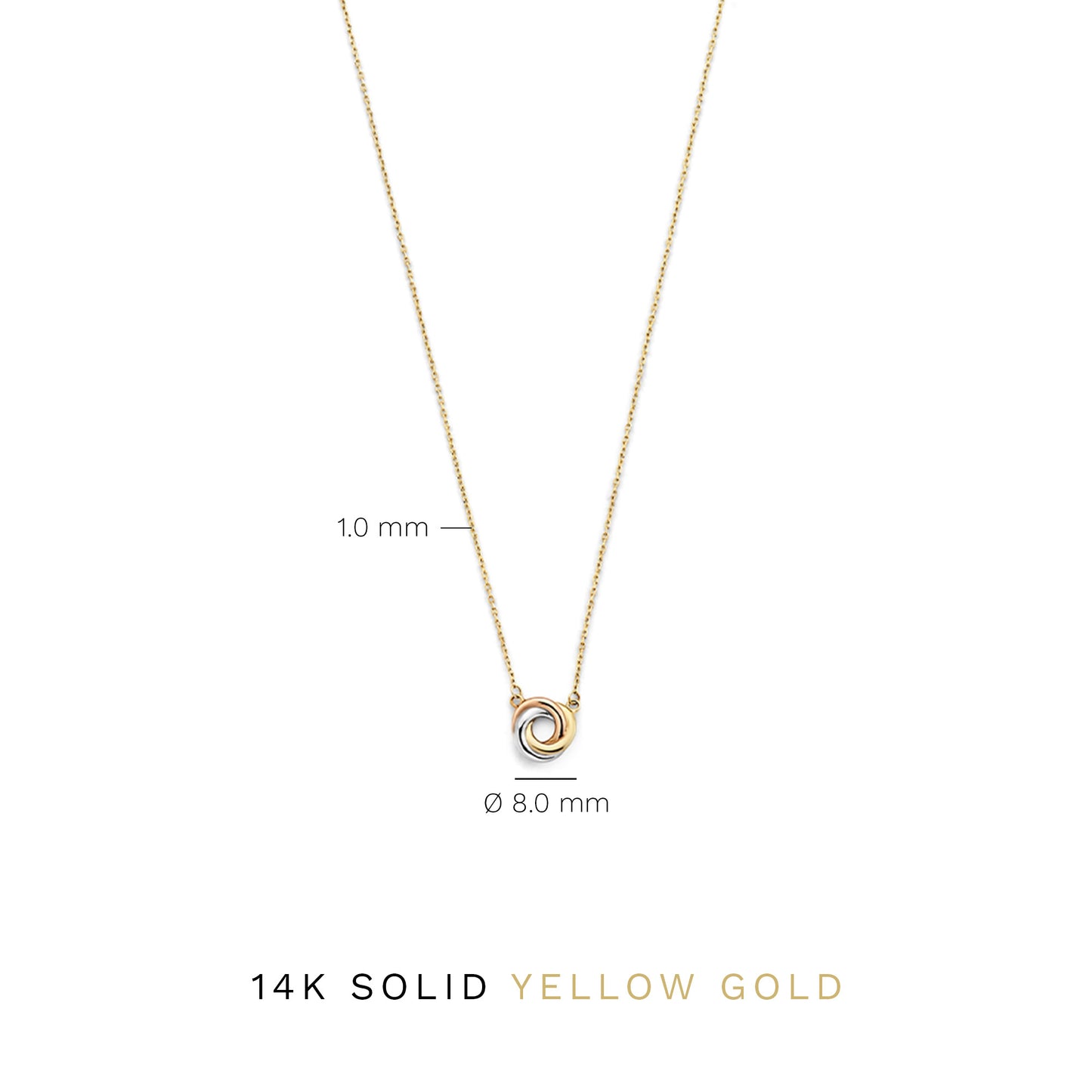 Tricolore Maeve 14 karat gold necklace with three colours of gold -  - Isabel Bernard