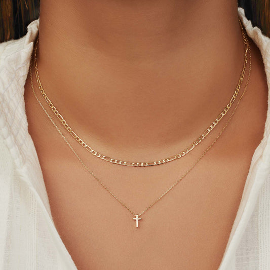 Monceau Solange 14 karat gold necklace with cross -  - Isabel Bernard