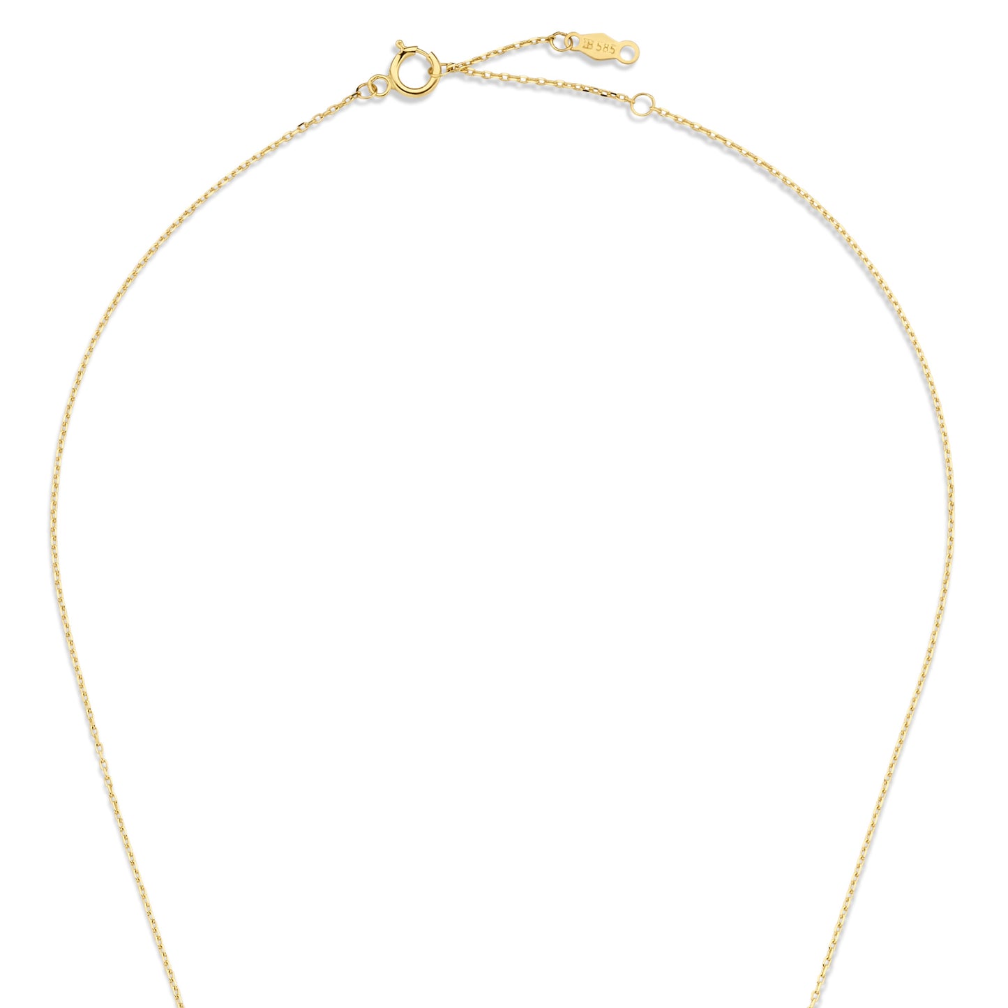 Baguette Roux 14 karat gold necklace with red zirconia stone -  - Isabel Bernard