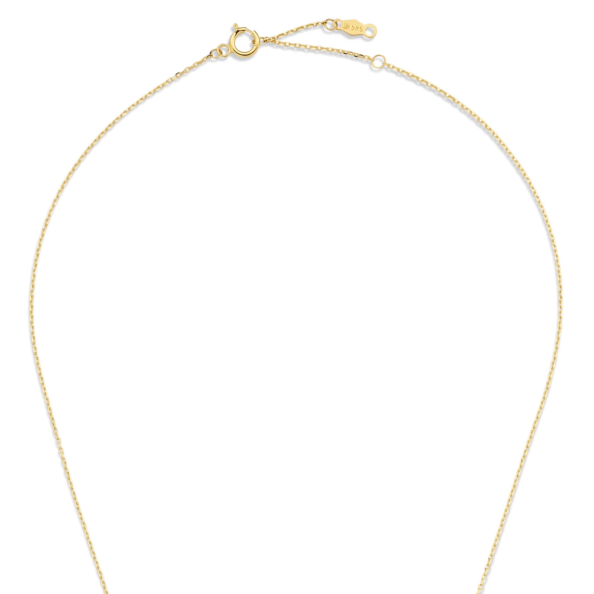 Baguette Roux 14 karat gold necklace with red zirconia stone -  - Isabel Bernard