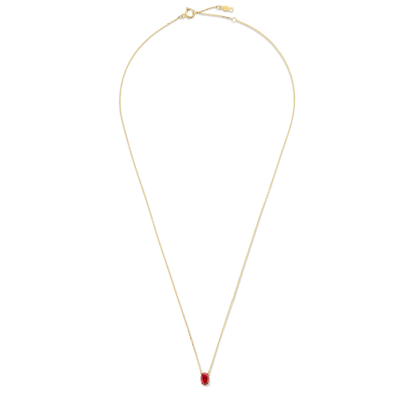 Baguette Roux 14 karat gold necklace with red zirconia stone -  - Isabel Bernard