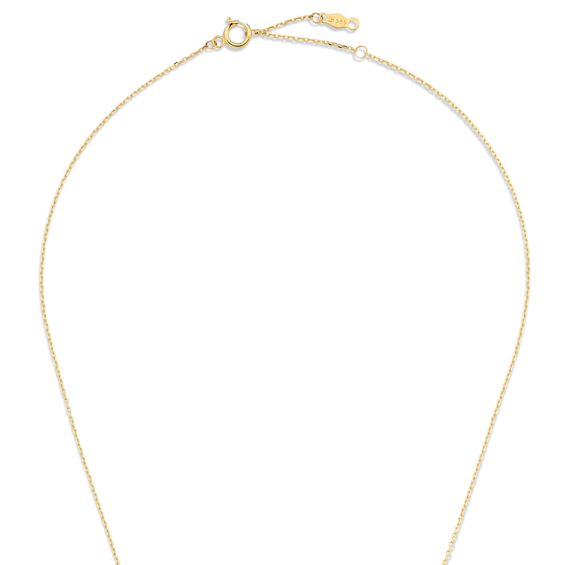 Baguette Olivia 14 karat gold necklace with green zirconia stone -  - Isabel Bernard