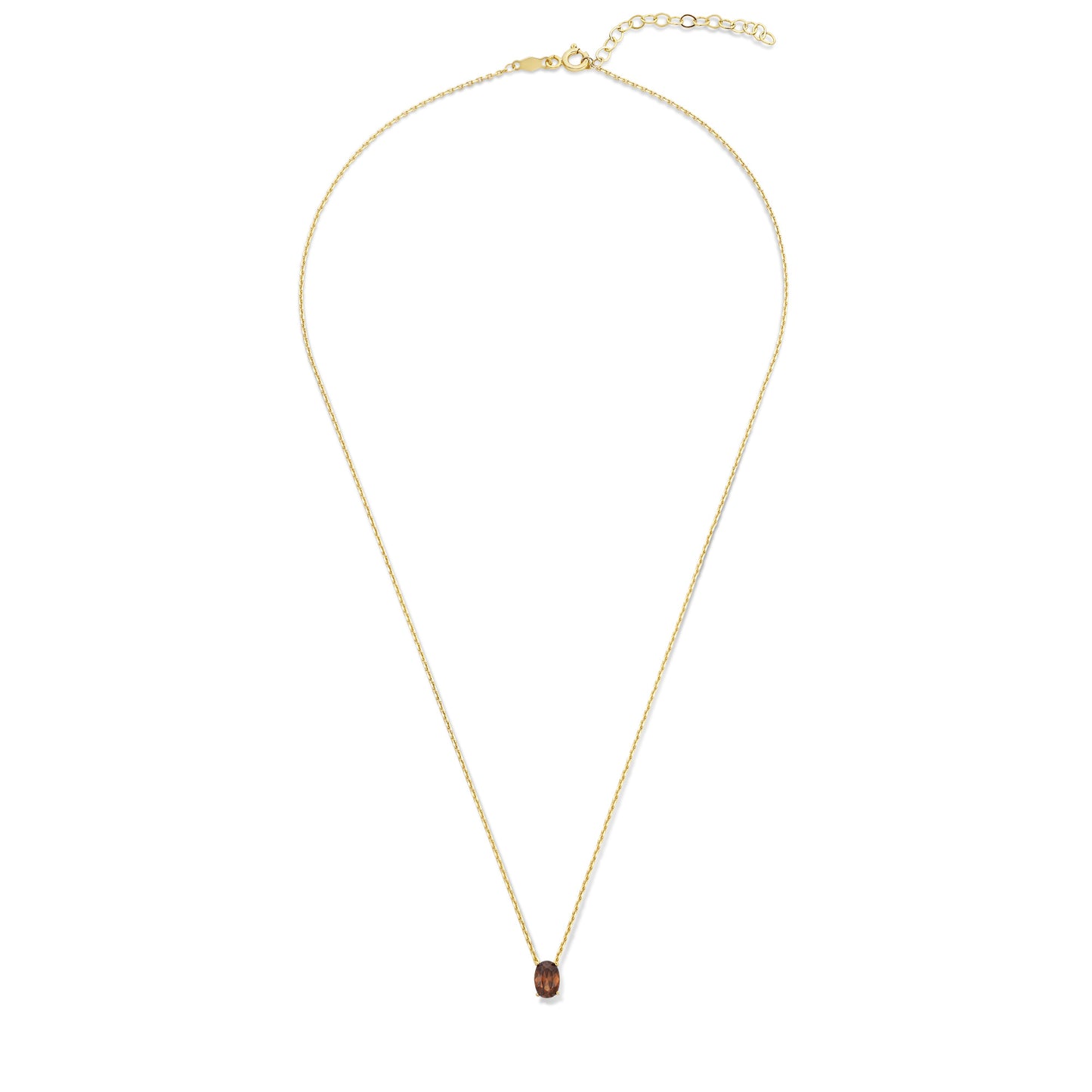 Baguette Brune 14 karat gold necklace with brown zirconia stone -  - Isabel Bernard