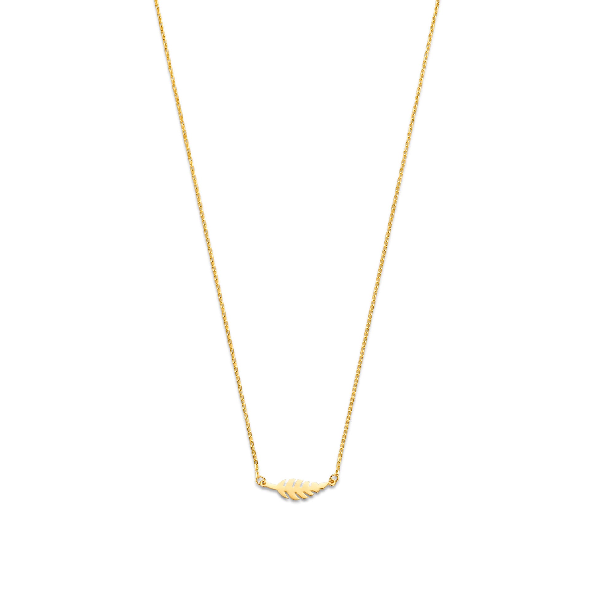 Monceau Giselle 14 karat gold necklace with feather -  - Isabel Bernard