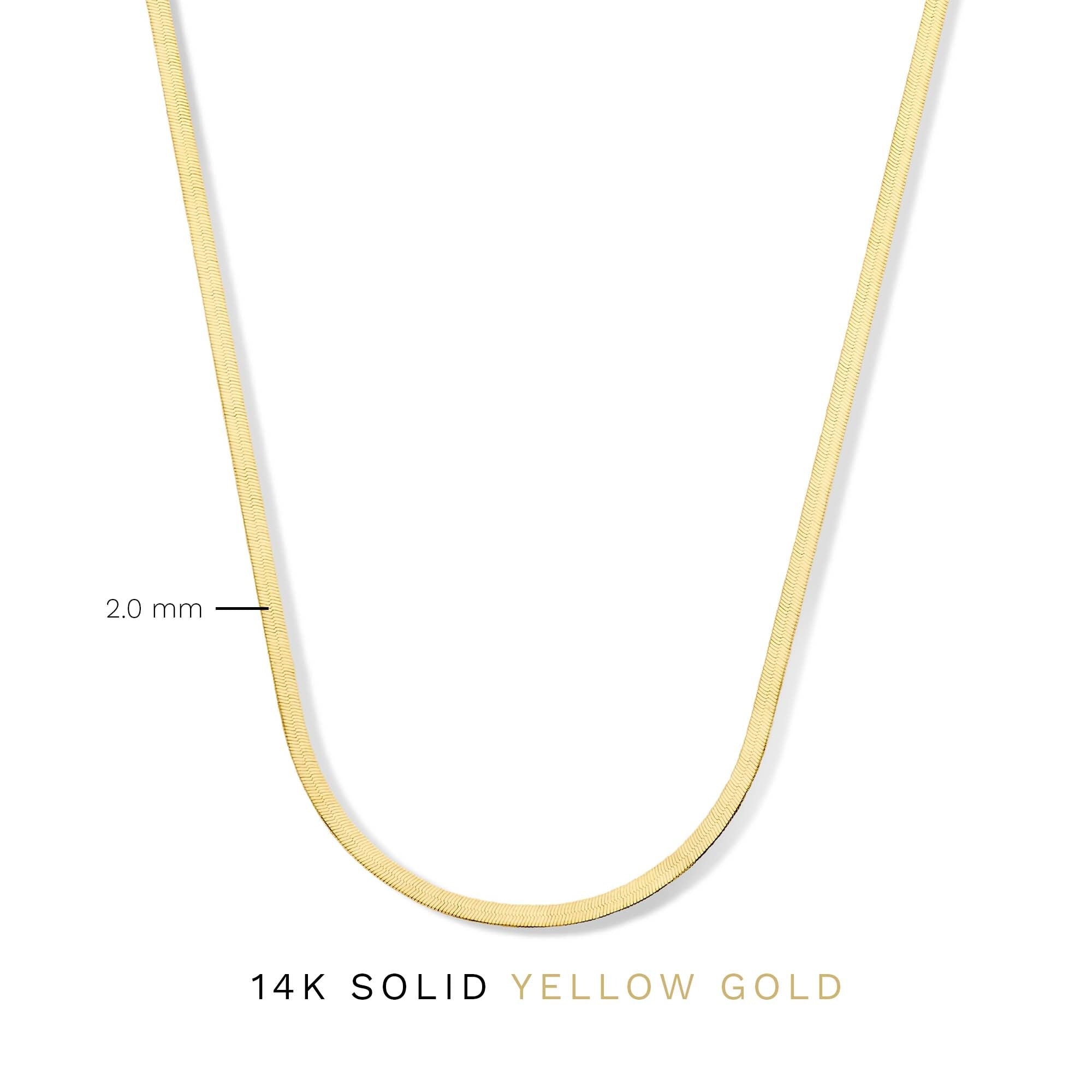 14k solid gold snake chain popular necklace only