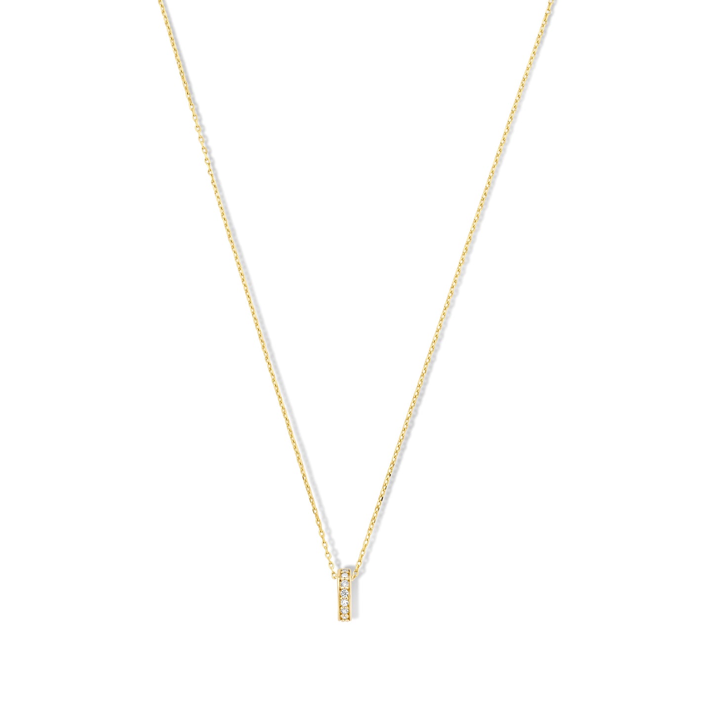 Le Marais Merle 14 karat gold necklace with zirconia stones -  - Isabel Bernard