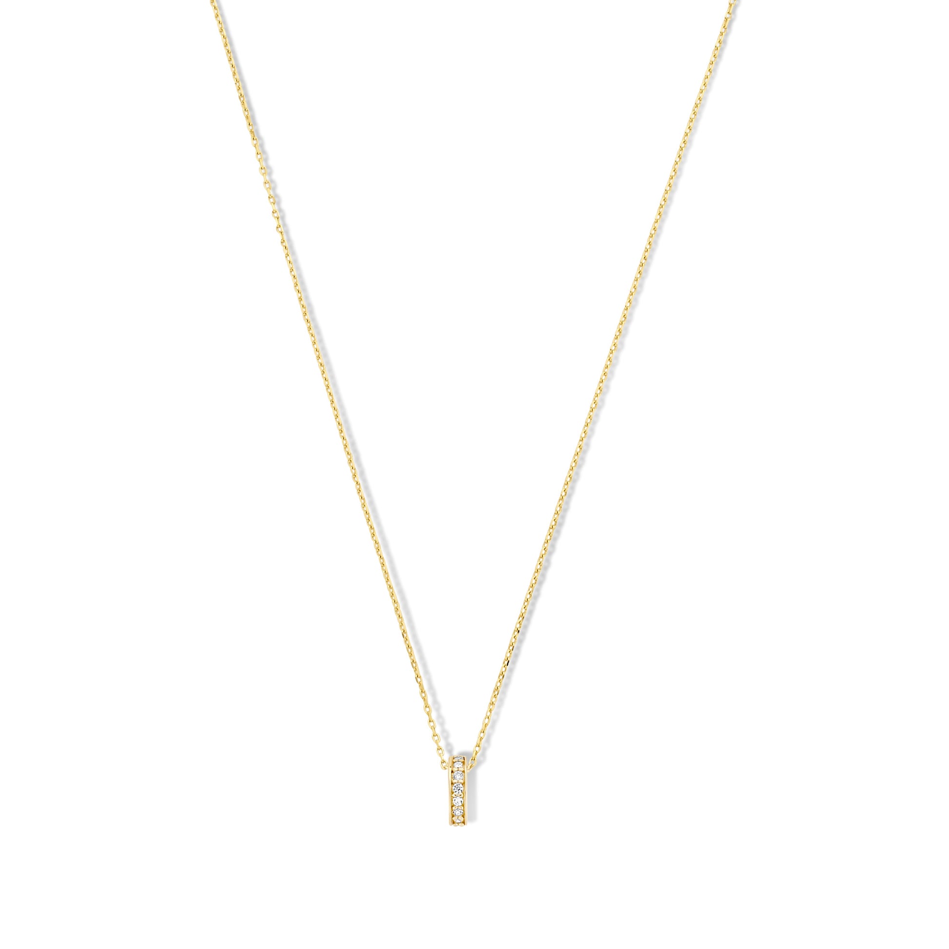 Le Marais Merle 14 karat gold necklace with zirconia stones -  - Isabel Bernard