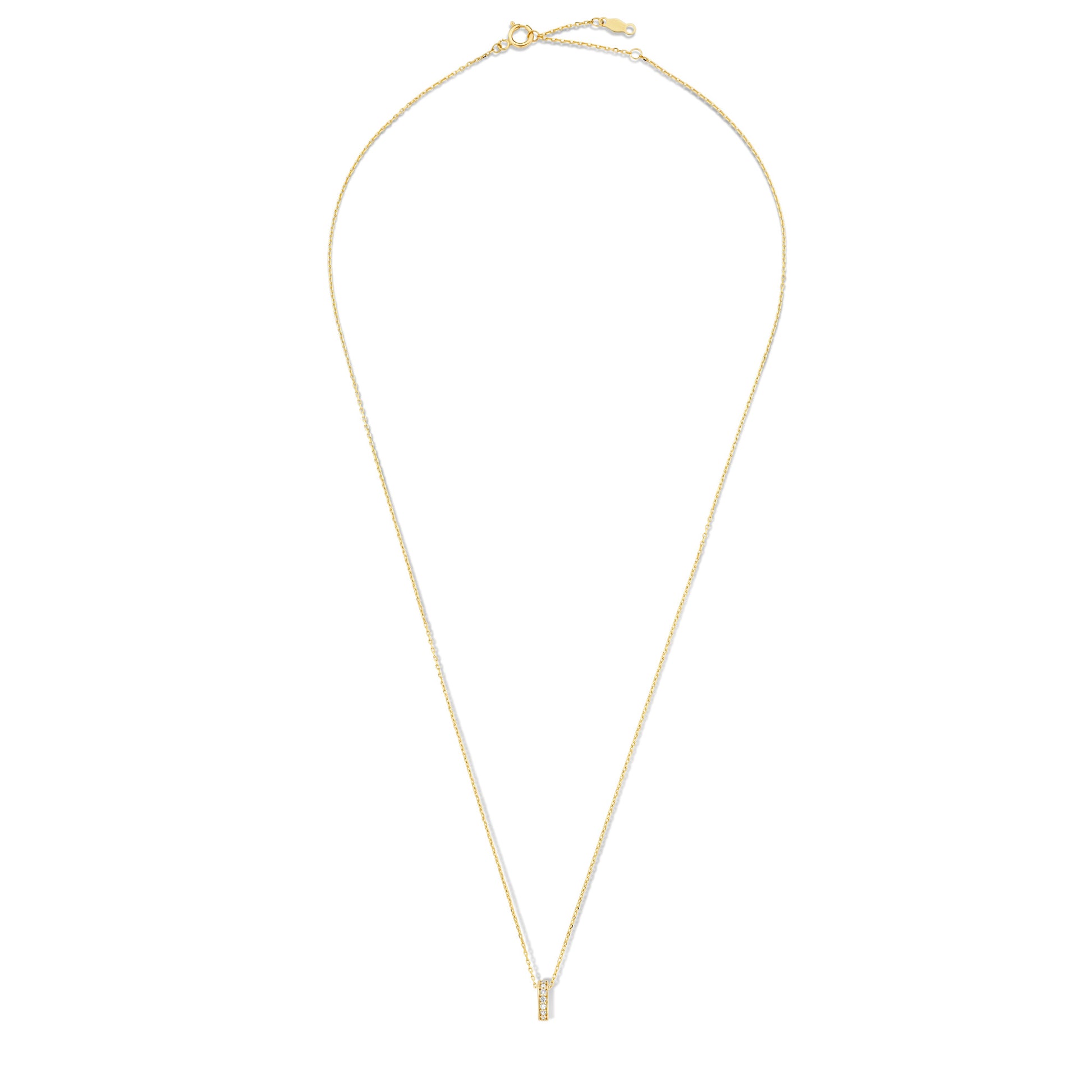 Le Marais Merle 14 karat gold necklace with zirconia stones -  - Isabel Bernard