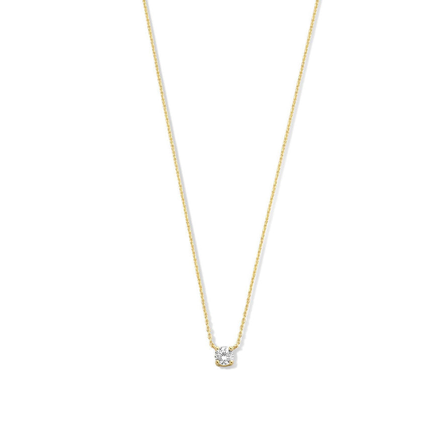 Le Marais Garance 14 karat gold necklace with zirconia stone -  - Isabel Bernard