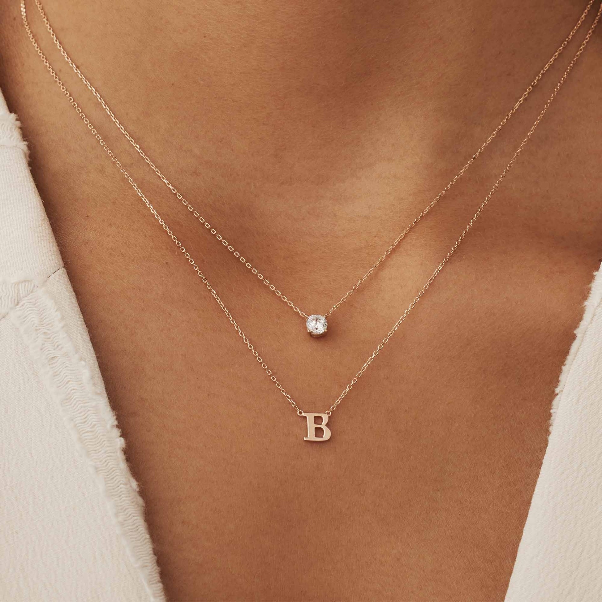 La Concorde Chloé 14 karat rose gold initial collier with letter -  - Isabel Bernard