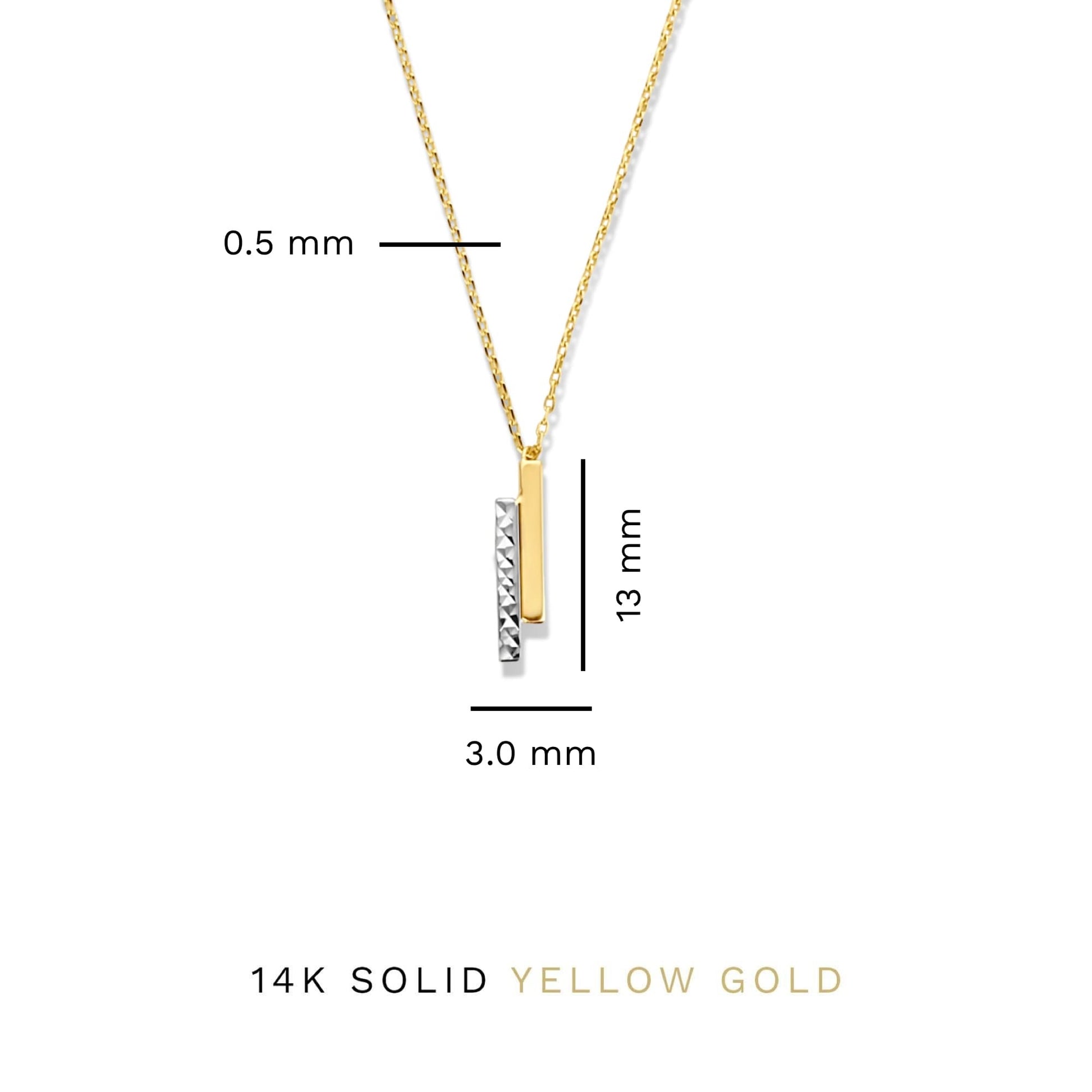 Le Marais Alice 14 karat gold necklace with 2 rods -  - Isabel Bernard