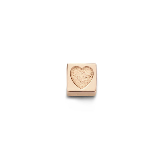 Cadeau d'Isabel 14 karat rose gold cube charm with heart and rose gold necklace gift set - - Isabel Bernard