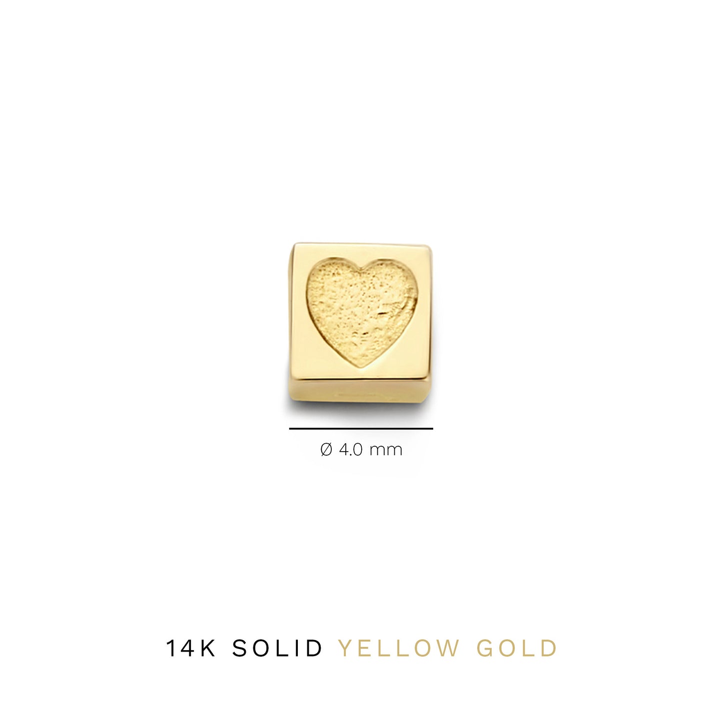 Cadeau d'Isabel 14 karat gold cube charm with heart and gold necklace gift set - - Isabel Bernard