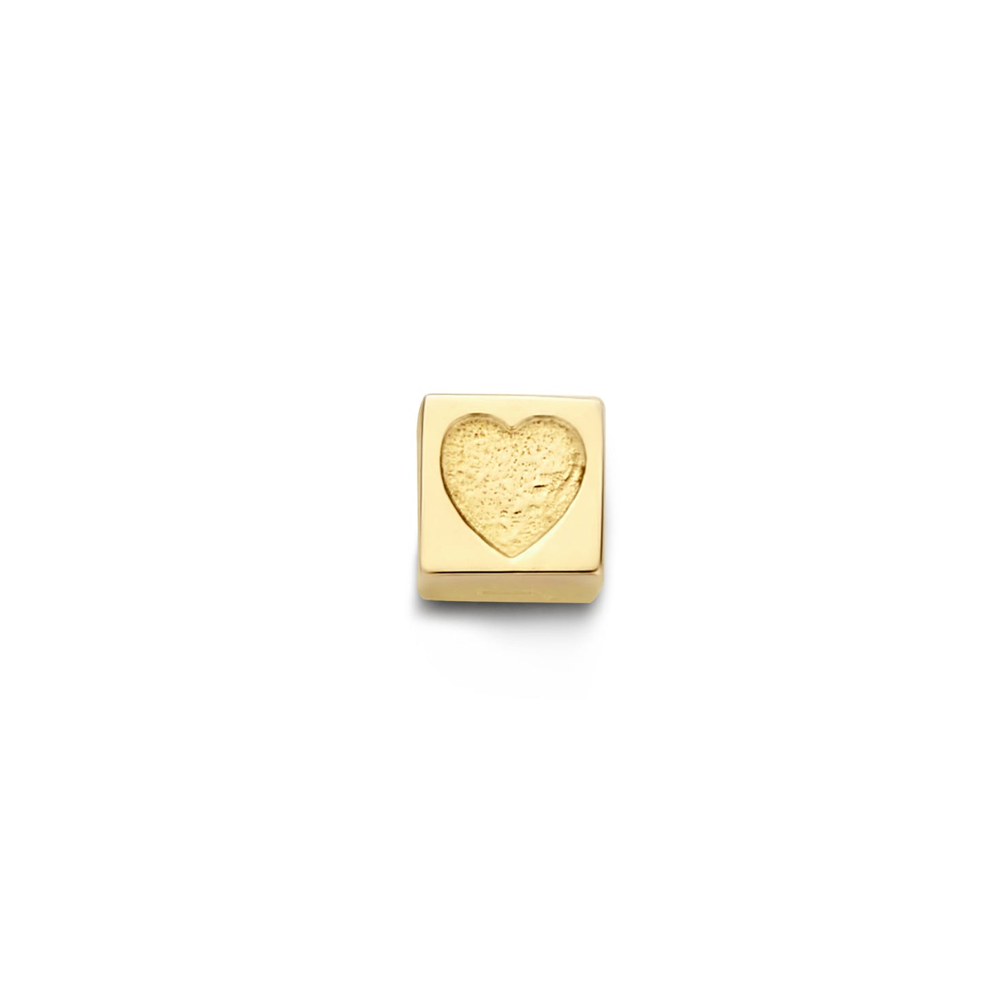 Le Marais Felie 14 karat gold cube charm with heart -  - Isabel Bernard