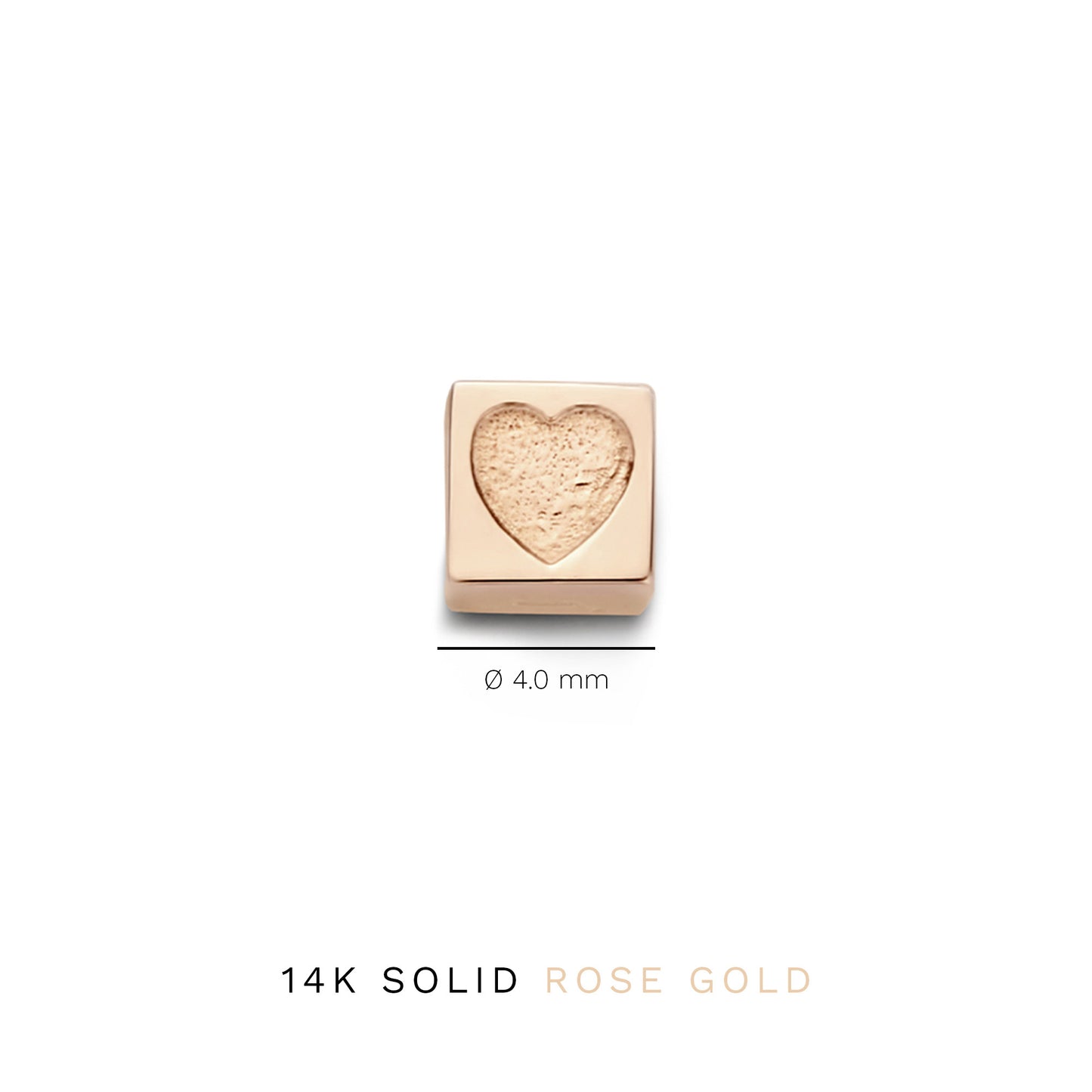 La Concorde Felie 14 karat rose gold cube charm with heart -  - Isabel Bernard