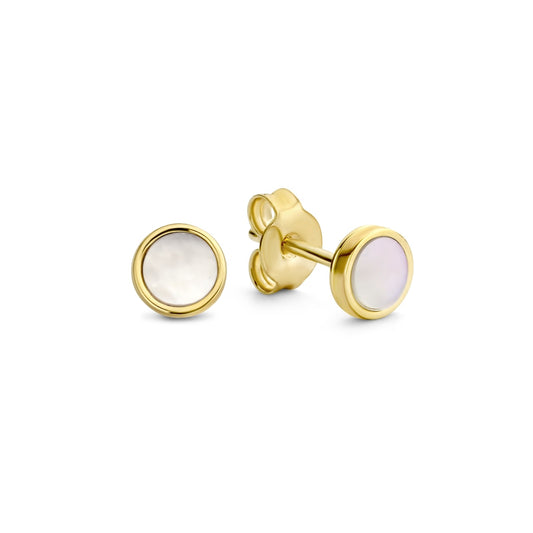 Belleville Nova 14 karat gold ear studs with mother of pearl -  - Isabel Bernard