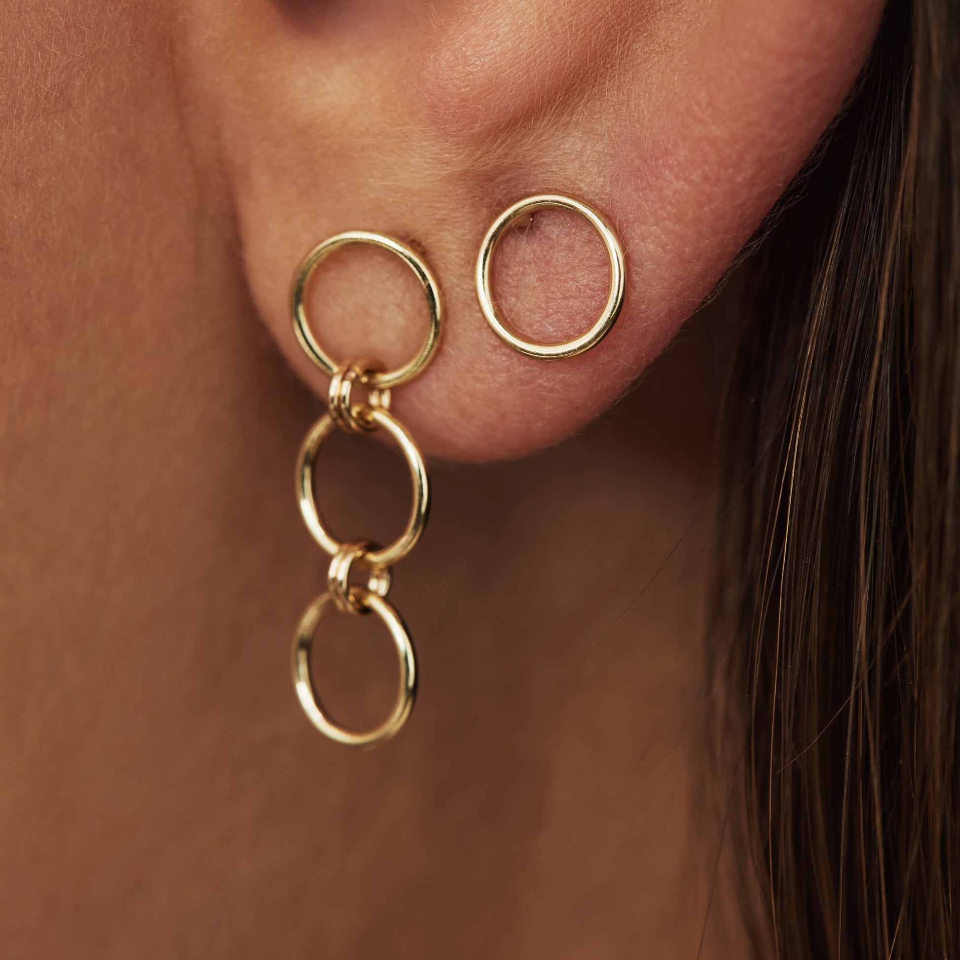 Belleville Anna 14 karat gold earrings with rings -  - Isabel Bernard