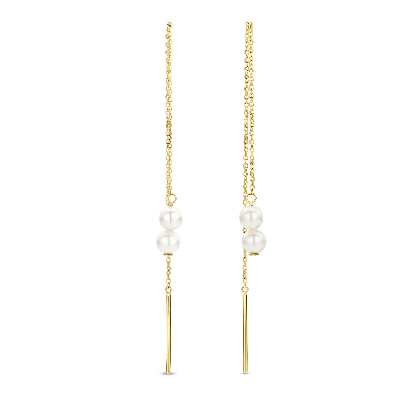 Belleville Luna 14 karat gold pull through earrings with freshwater pearls -  - Isabel Bernard