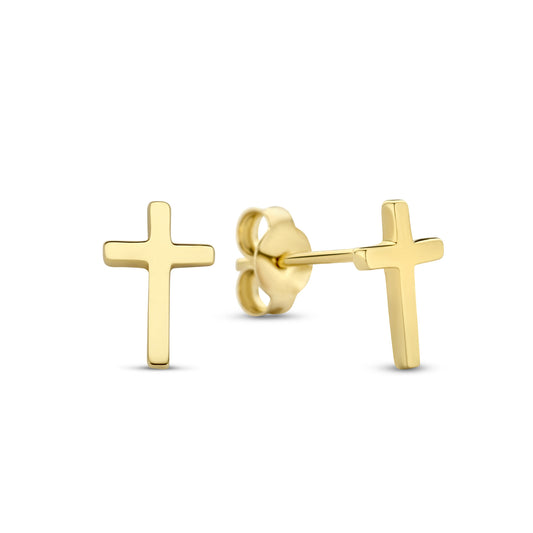 Monceau Solange 14 karat gold stud earrings with cross -  - Isabel Bernard