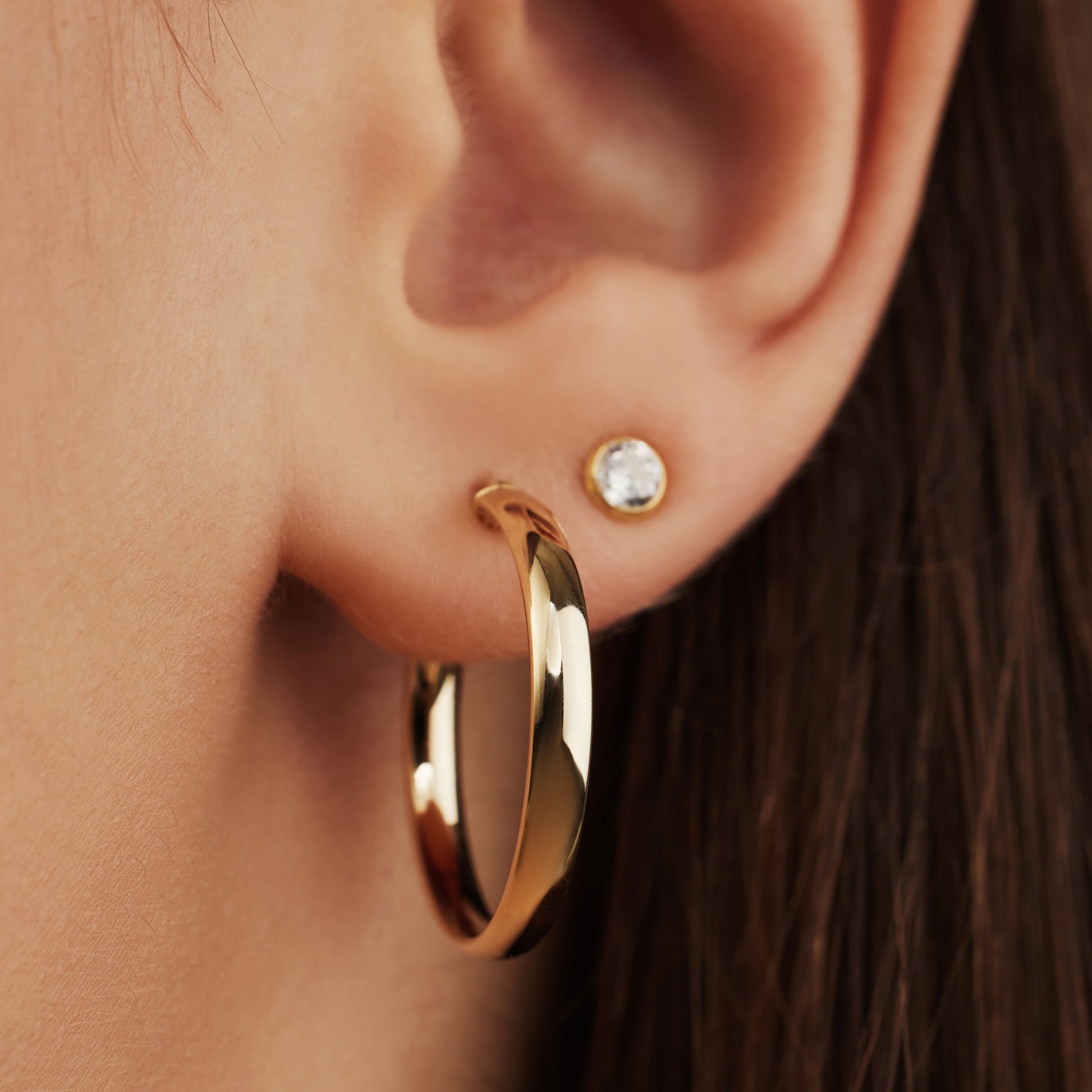 Rivoli Estrella 14 karat gold hoop earrings (20 mm) -  - Isabel Bernard