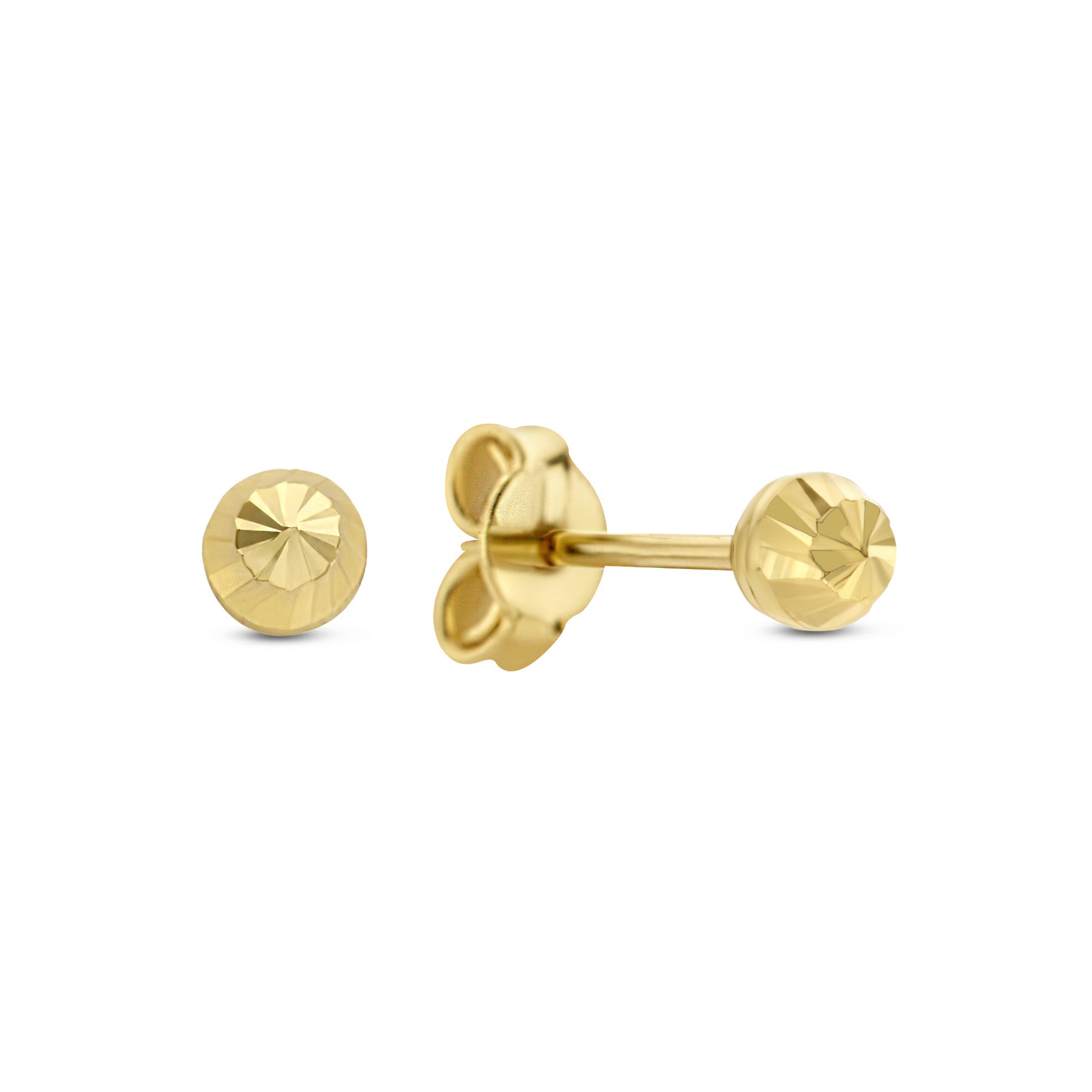 Rivoli Demi 14 karat gold stud ear studs with diamond cut -  - Isabel Bernard