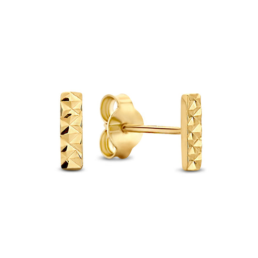 Rivoli Laura 14 karat gold stud ear studs with diamond cut -  - Isabel Bernard