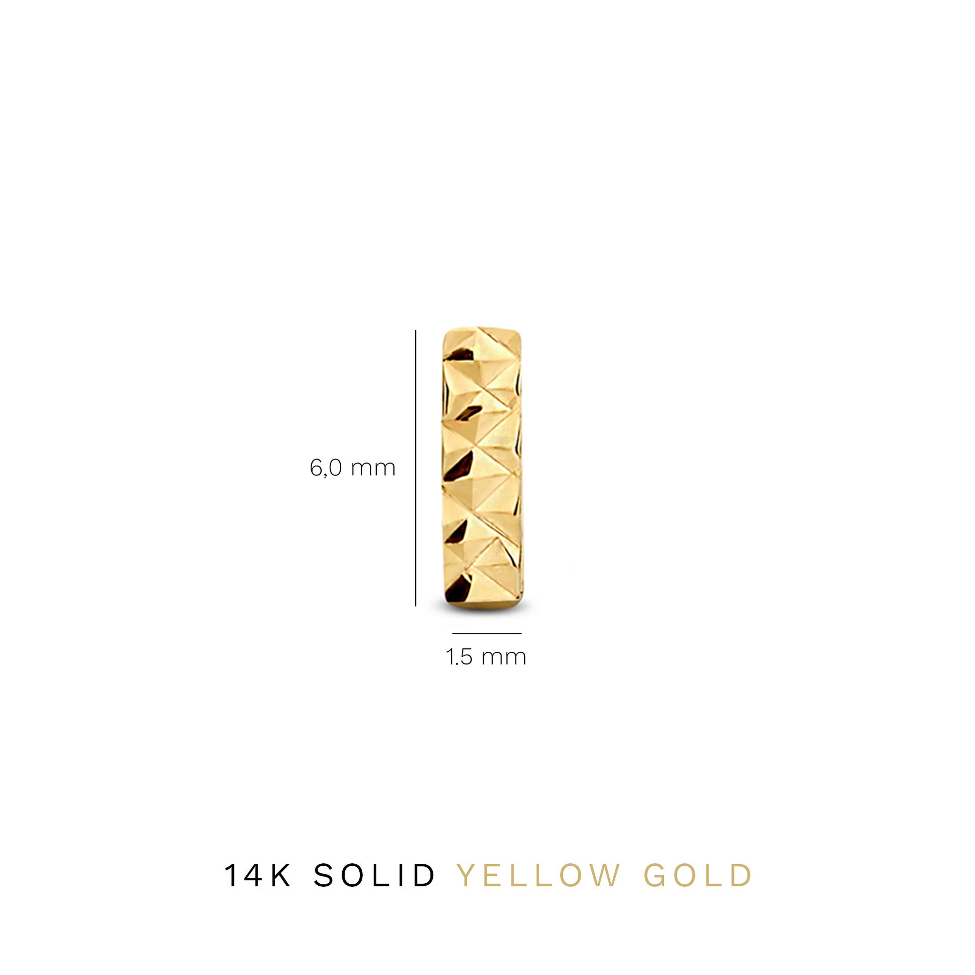 Rivoli Laura 14 karat gold stud ear studs with diamond cut -  - Isabel Bernard