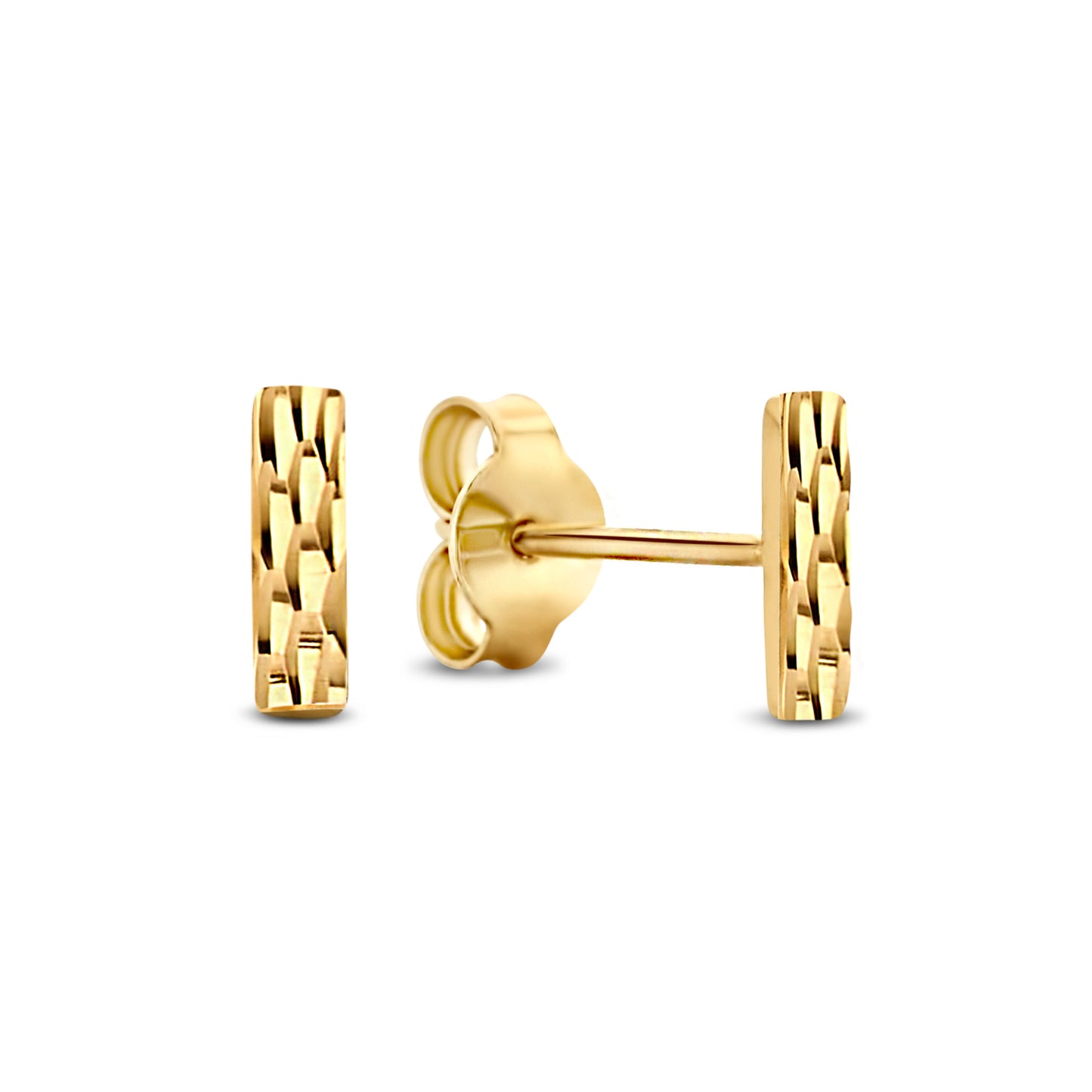 Rivoli Laura 14 karat gold stud ear studs with diamond cut -  - Isabel Bernard