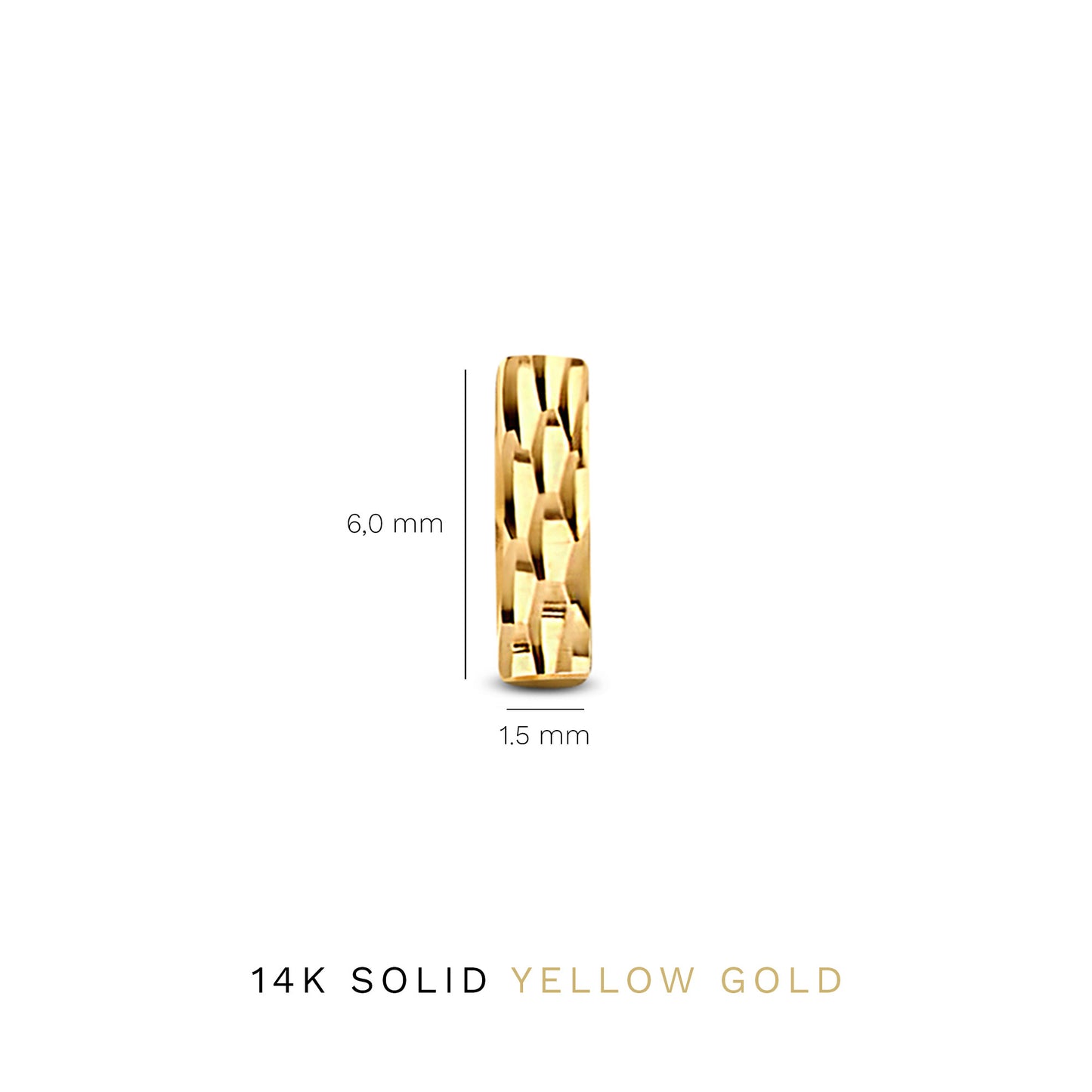 Rivoli Laura 14 karat gold stud ear studs with diamond cut -  - Isabel Bernard