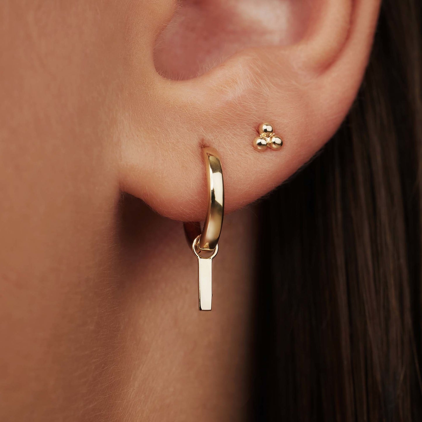 Monceau Josephine 14 karat gold hoop earrings with rod -  - Isabel Bernard