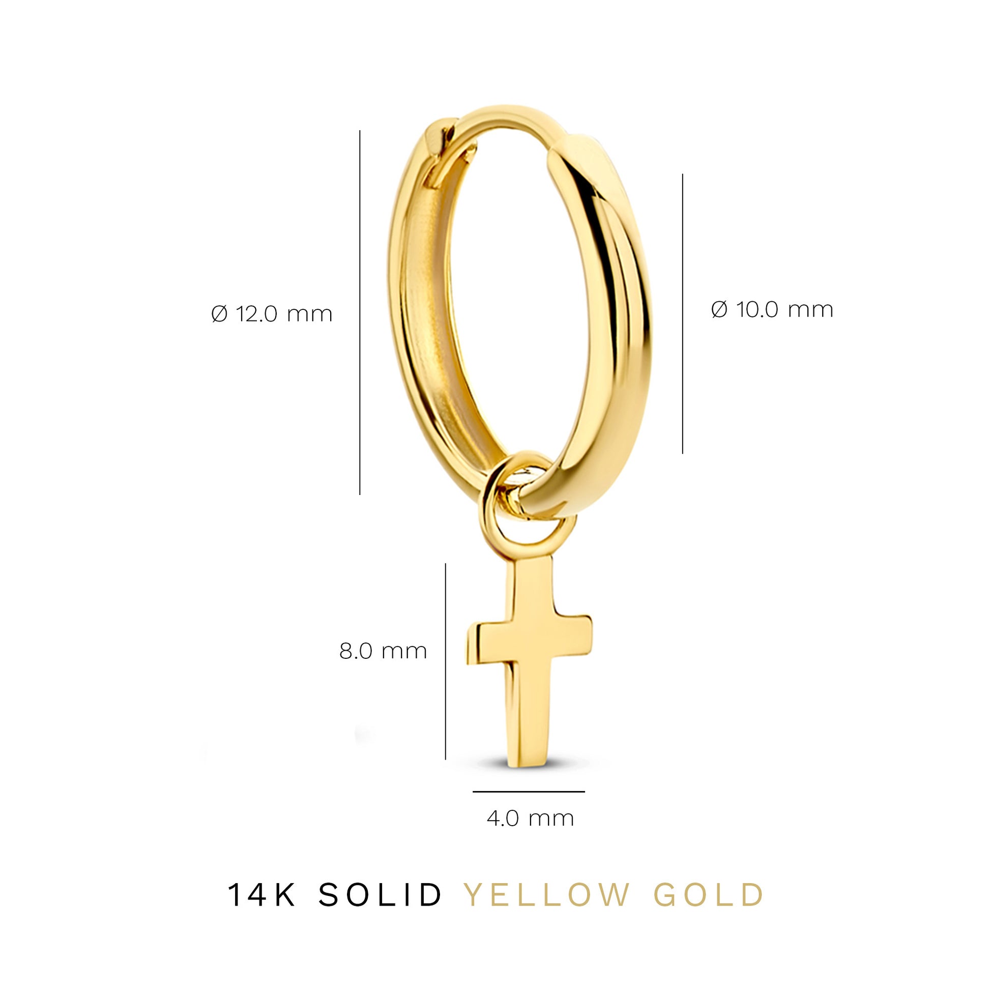 Monceau Solange 14 karat gold hoop earrings with cross -  - Isabel Bernard