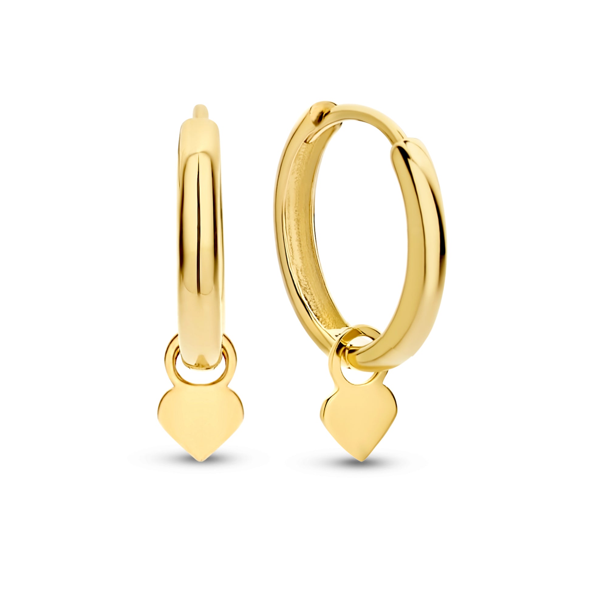 Belleville Amore 14 karat gold hoop earrings with heart -  - Isabel Bernard