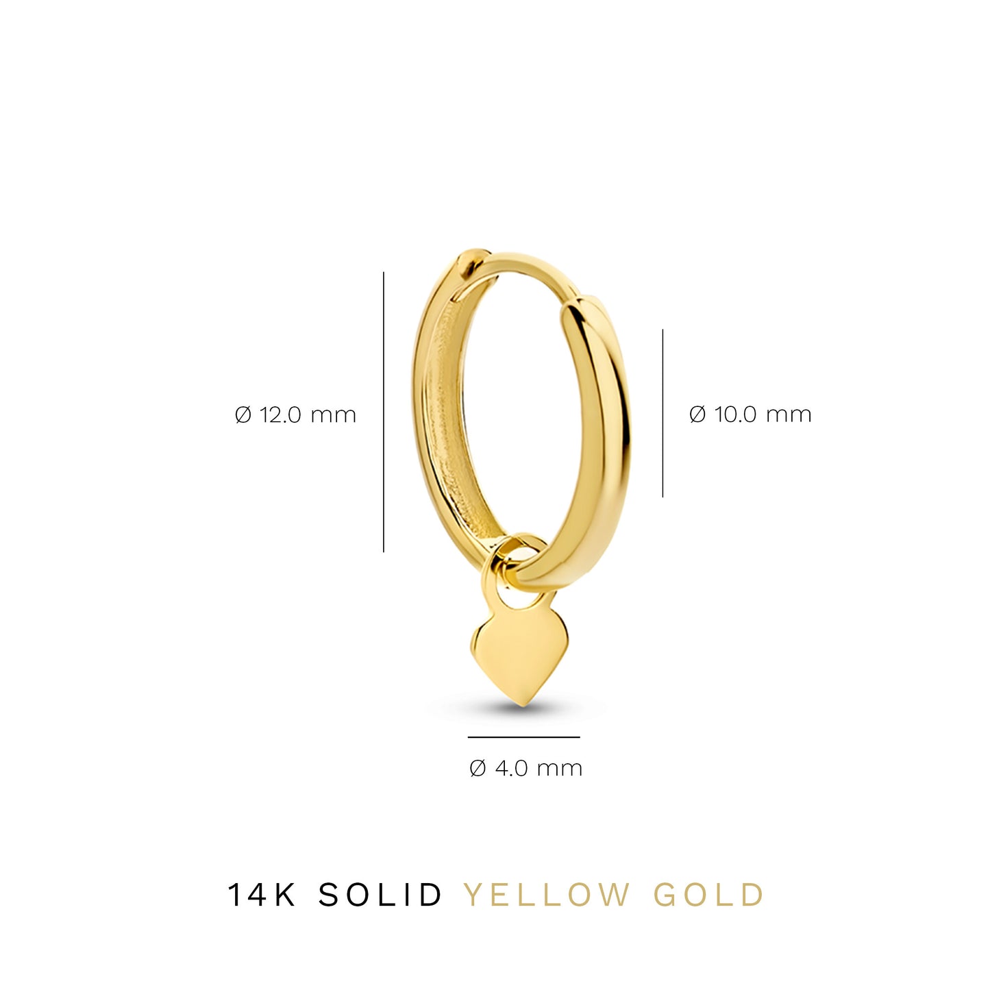 Belleville Amore 14 karat gold hoop earrings with heart -  - Isabel Bernard