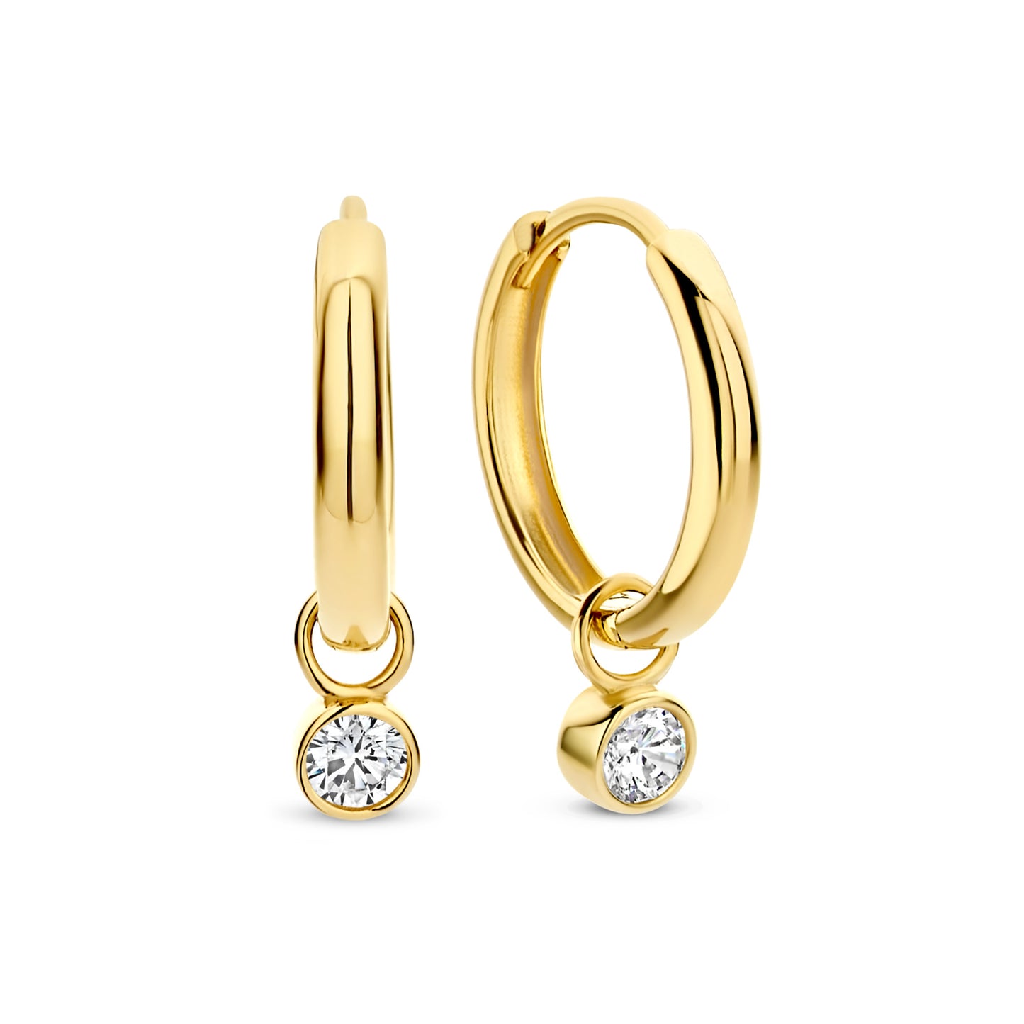 Rivoli Aélys 14 karat gold hoop earrings with zirconia stone -  - Isabel Bernard