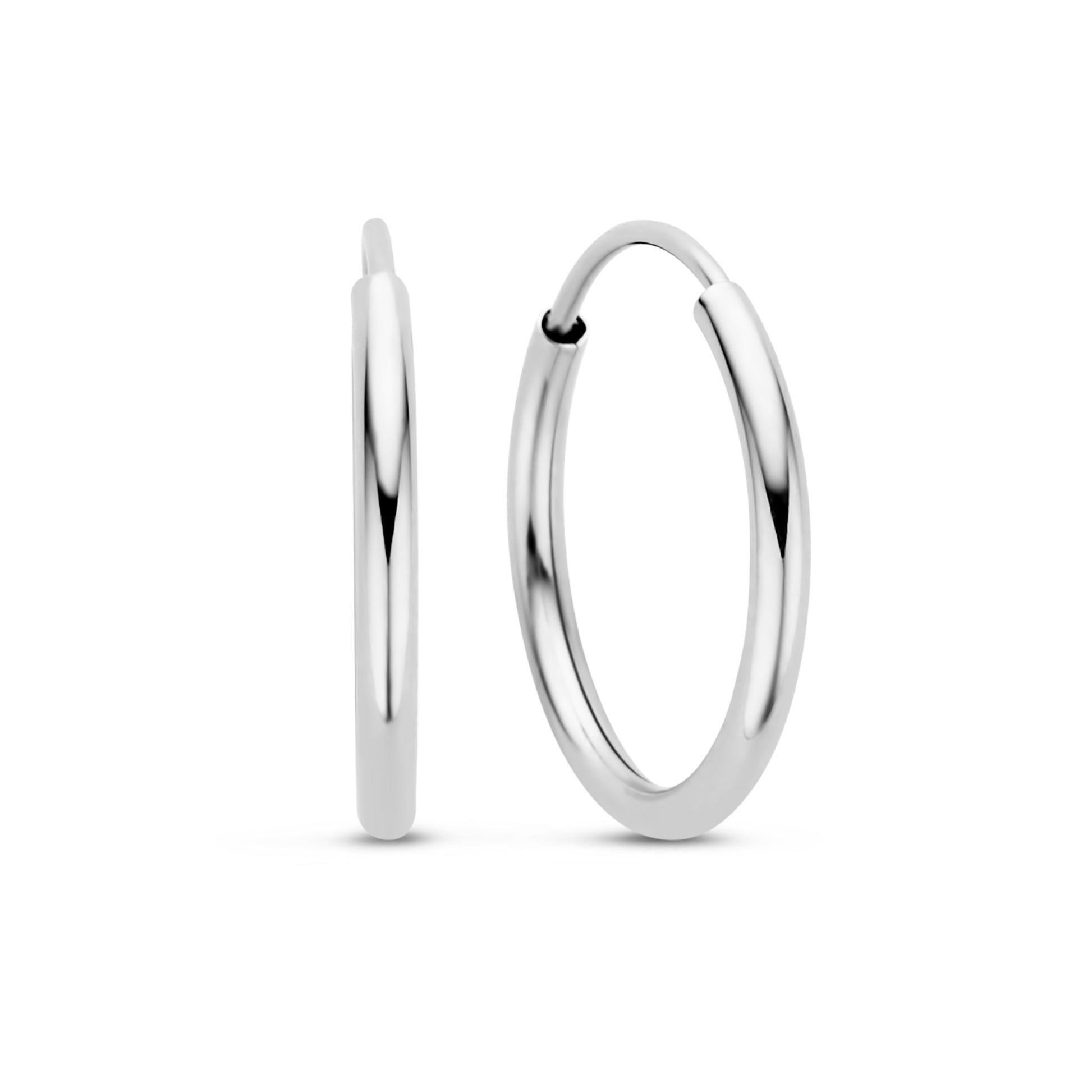 Saint Germain Cerise 14 karat white gold hoop earrings 16 mm -  - Isabel Bernard