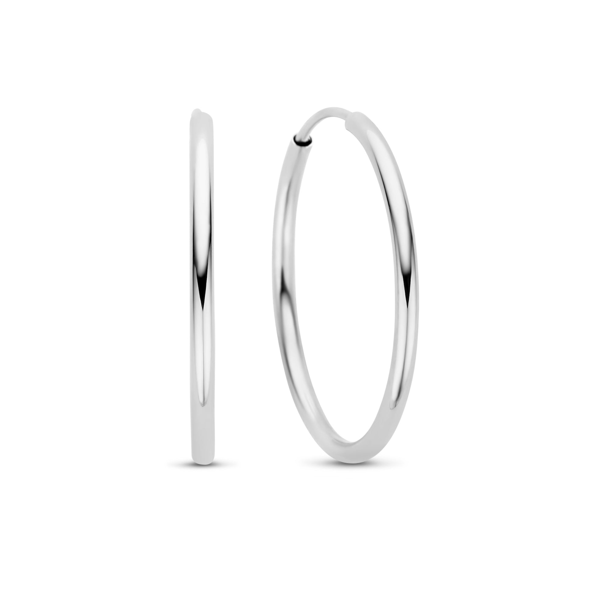 Saint Germain Cerise 14 karat white gold hoop earrings (20 mm) -  - Isabel Bernard