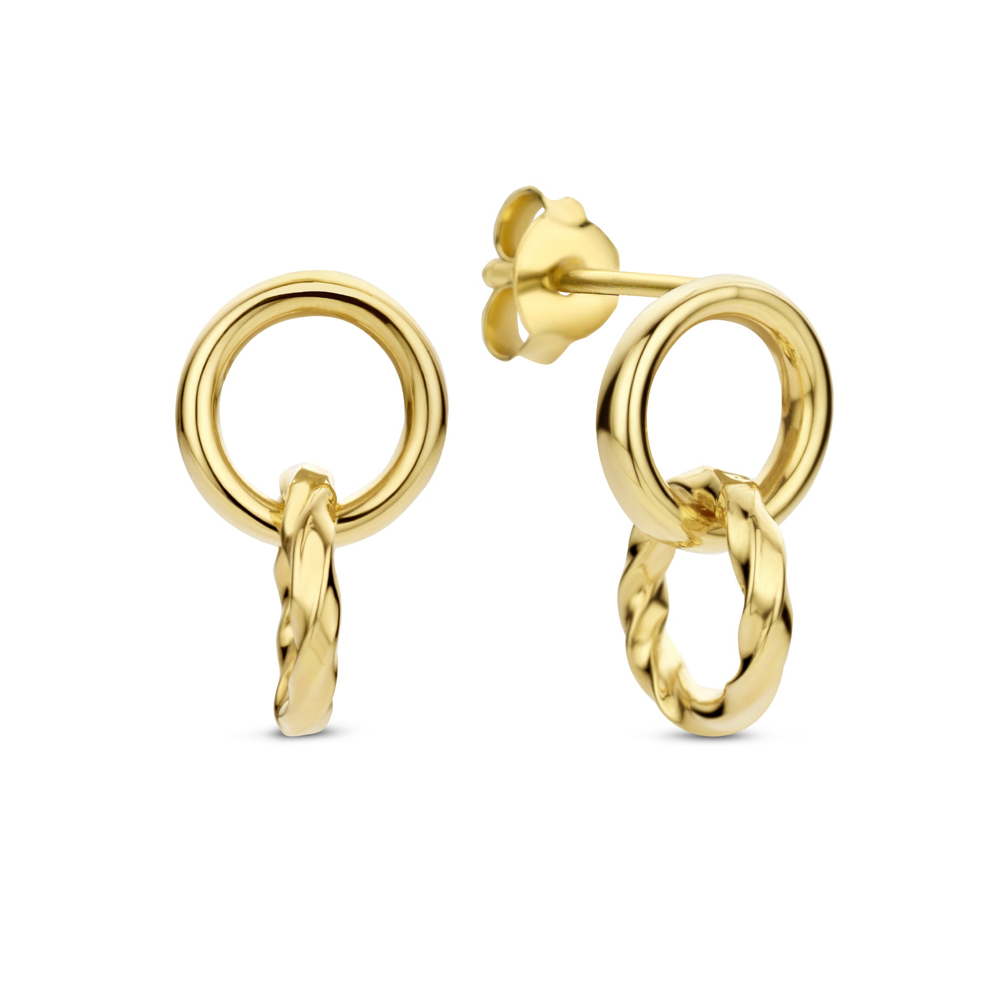 Rivoli Lisan 14 karat gold drop earrings with twist -  - Isabel Bernard