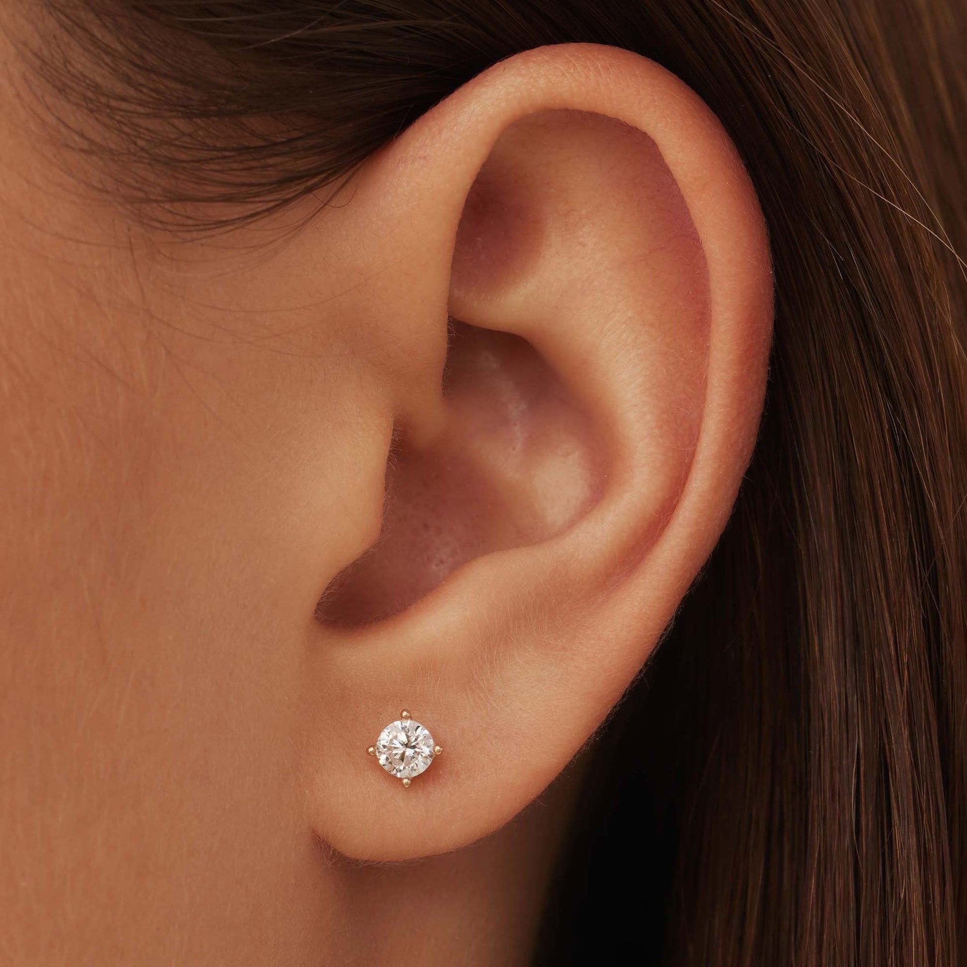 La Concorde Lourdes 14 karat rose gold ear studs with zirconia stone -  - Isabel Bernard