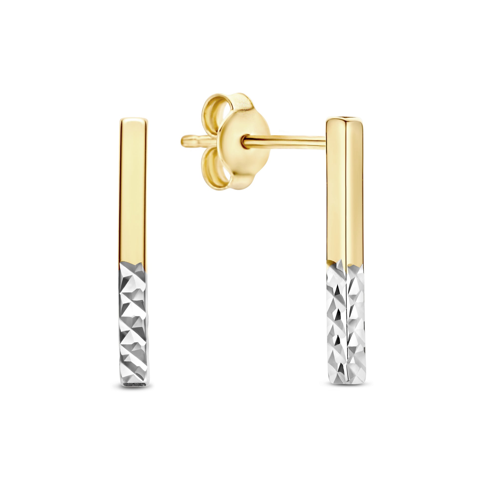 Le Marais Alice 14 karat gold ear studs with diamond cut -  - Isabel Bernard