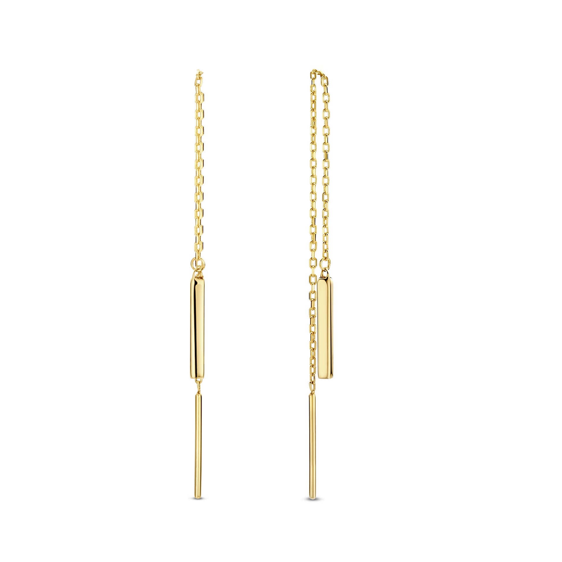 Le Marais Rosalie 14 karat gold pull through earrings with rod -  - Isabel Bernard